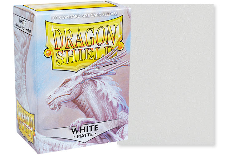 Dragon Shield Standard Size Matte Sleeves - White (100 Sleeves)