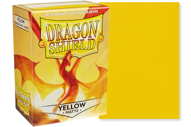 Dragon Shield Standard Size Matte Sleeves - Yellow (100 Sleeves)