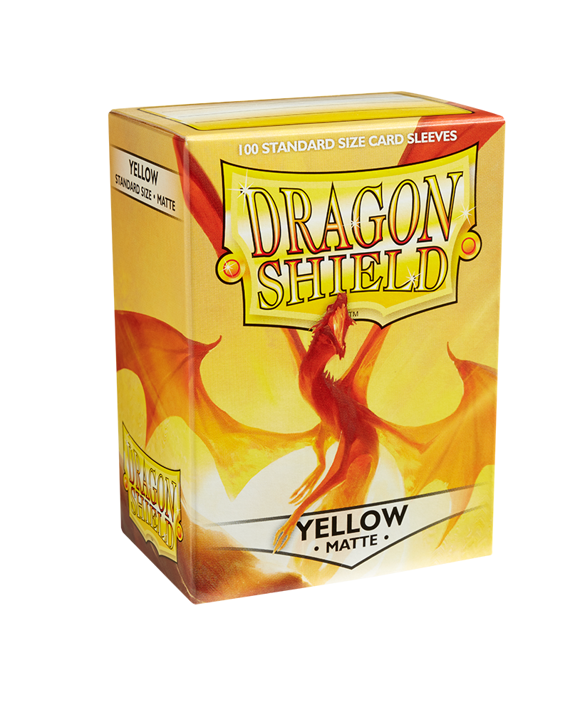 Dragon Shield Standard Size Matte Sleeves - Yellow (100 Sleeves)