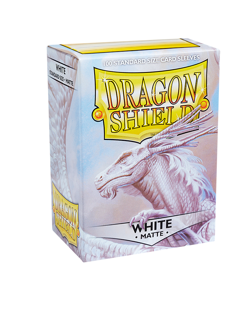 Dragon Shield Standard Size Matte Sleeves - White (100 Sleeves)