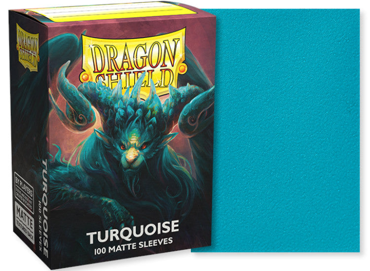 Dragon Shield Standard Size Matte Sleeves - Turquoise (100 Sleeves)