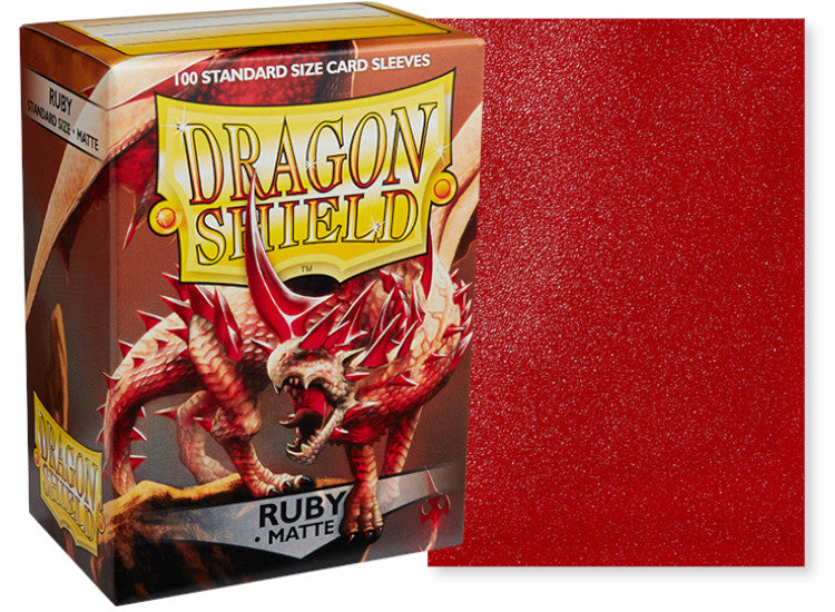 Dragon Shield Standard Size Matte Sleeves - Ruby (100 Sleeves)