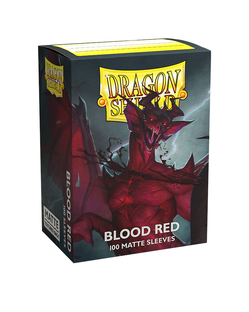 Dragon Shield Standard Size Matte Sleeves - Blood Red (100 Sleeves)