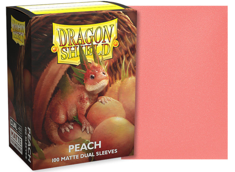 Dragon Shield Standard Size Dual Matte Sleeves - Peach (100 Sleeves)