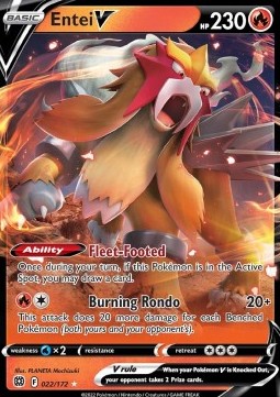 Entei V BRS-022 Ultra Rare Near Mint Deutsch