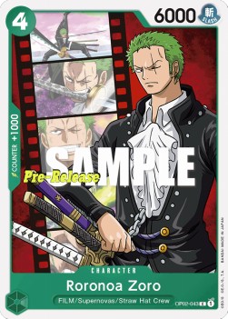 Roronoa Zoro (OP02-043) OP02P Common Near Mint Englisch