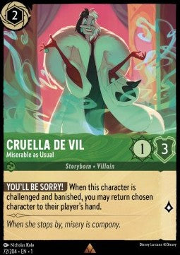 Cruella de Vil - Miserabel wie immer 1TFC-72 Rare Played Deutsch Foil