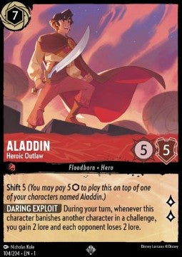 Aladdin - Heldenhafter Bandit (V.1) 1TFC-104 Super Rare Played Deutsch Foil