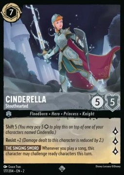 Cinderella - Beherzt 2ROF-177 Super Rare Boosterfrisch Englisch Foil