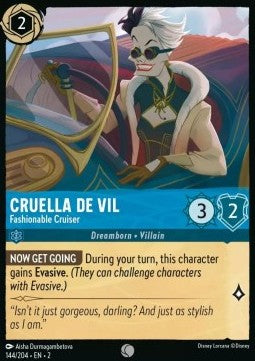 Cruella De Vil - Modische Cruiserin 2ROF-144 Common Boosterfrisch Englisch Foil