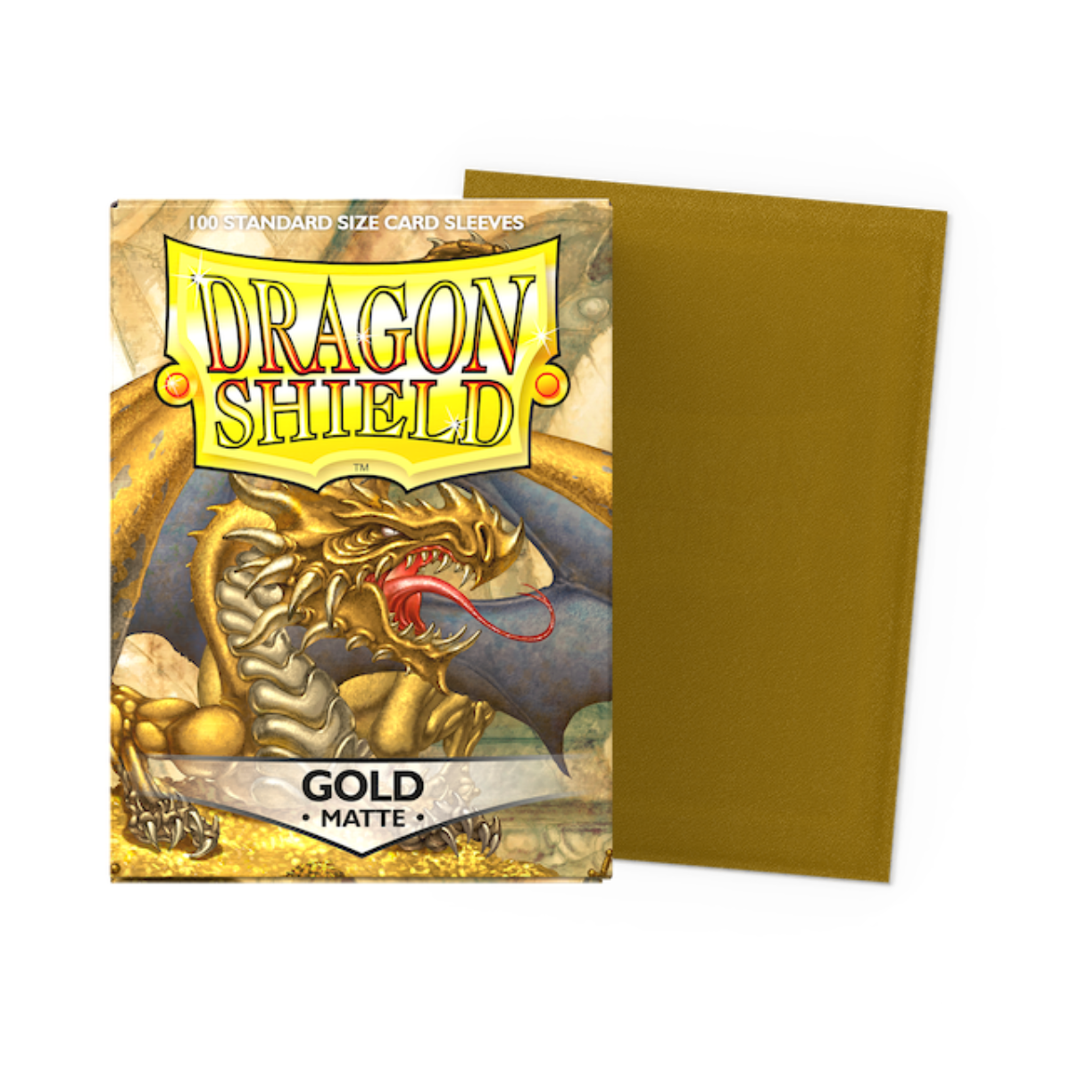 Dragon Shield Standard Size Matte Sleeves - Gold (100 Sleeves)