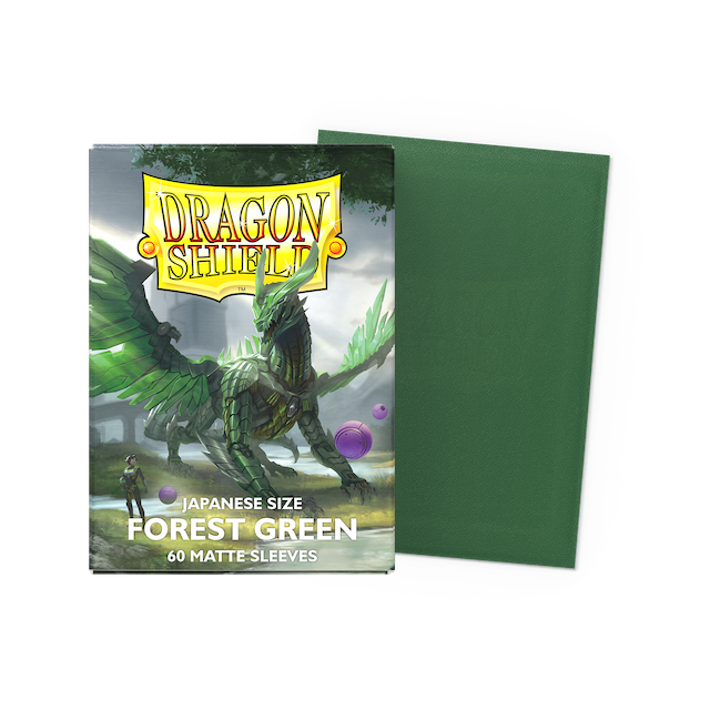 Dragon Shield Japanese Size Matte Sleeves - Forest Green (60 Sleeves)